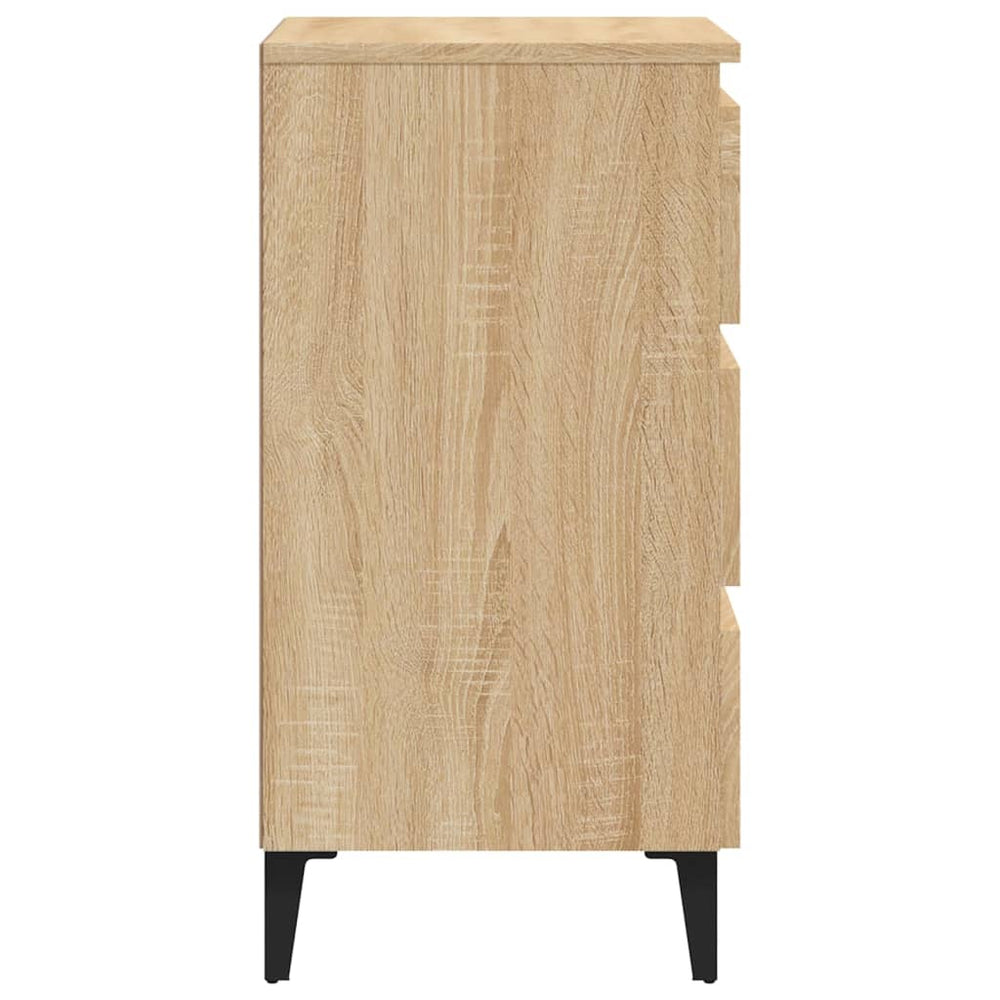 Nachtkastjes 2 st met metalen poten 40x35x69 cm sonoma eiken MeubelReus