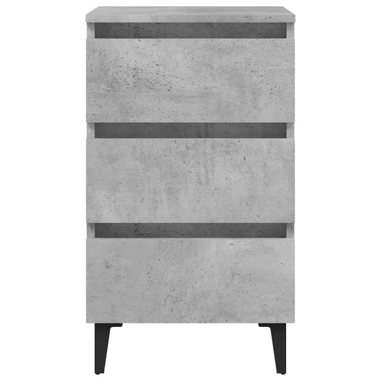 Nachtkastjes 2 st met metalen poten 40x35x69 cm betongrijs MeubelReus