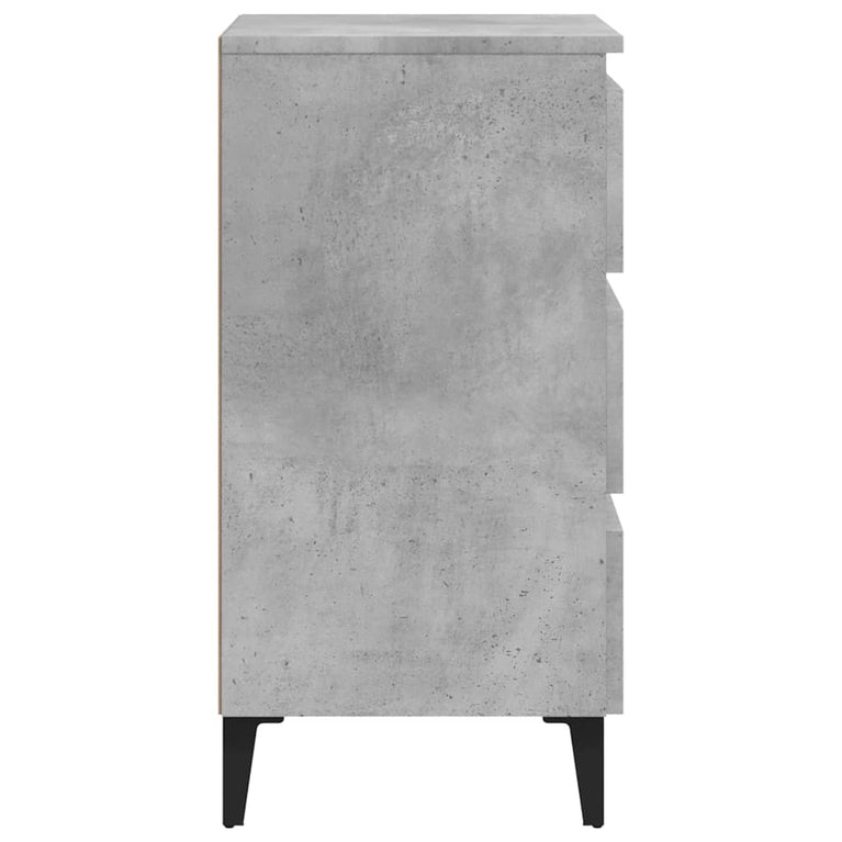 Nachtkastjes 2 st met metalen poten 40x35x69 cm betongrijs MeubelReus
