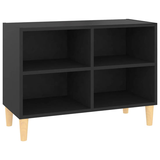Tv-meubel met massief houten poten 69,5x30x50 cm zwart MeubelReus