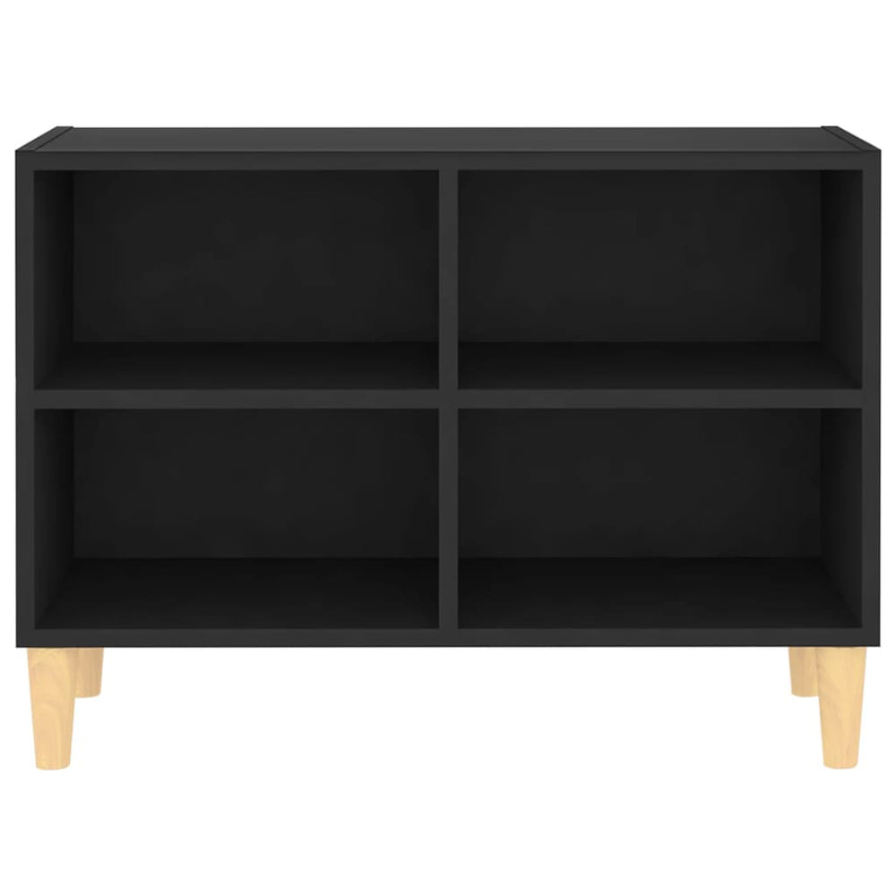 Tv-meubel met massief houten poten 69,5x30x50 cm zwart MeubelReus