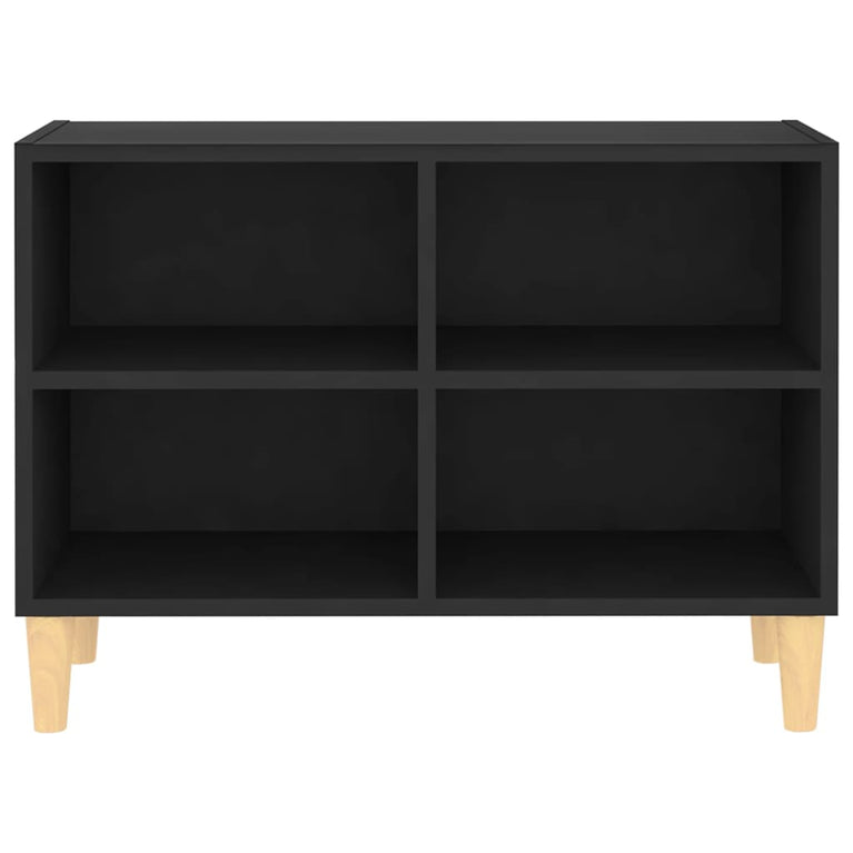 Tv-meubel met massief houten poten 69,5x30x50 cm zwart MeubelReus