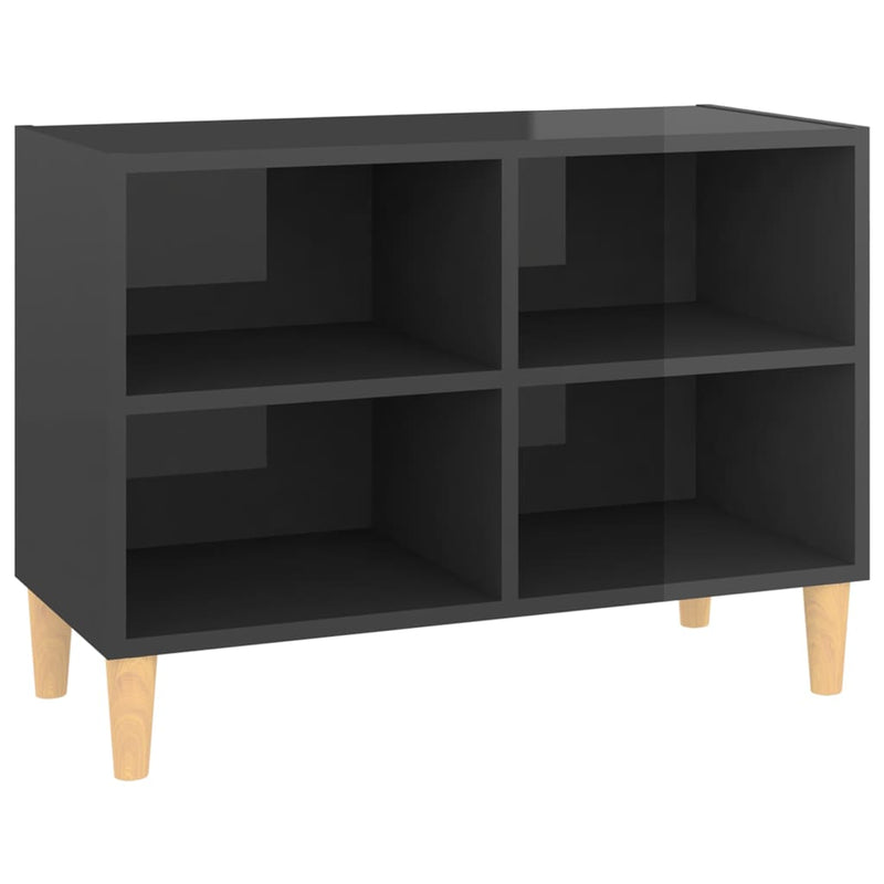 Tv-meubel met houten poten 69,5x30x50 cm hoogglans grijs MeubelReus