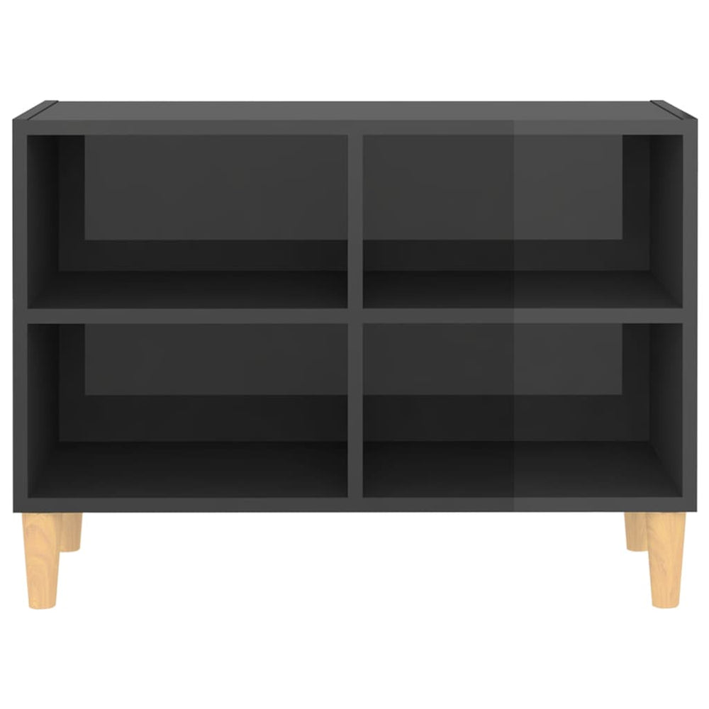 Tv-meubel met houten poten 69,5x30x50 cm hoogglans grijs MeubelReus