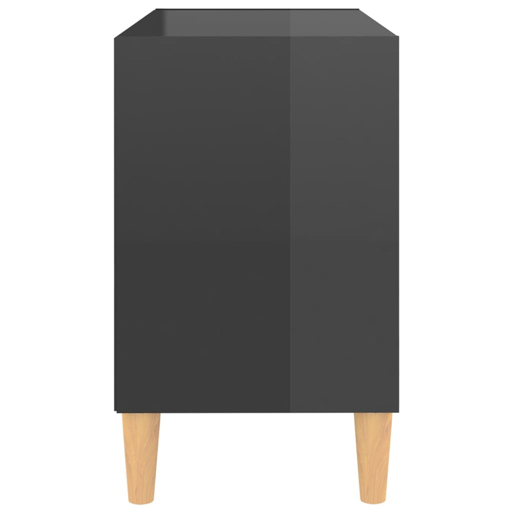 Tv-meubel met houten poten 69,5x30x50 cm hoogglans grijs MeubelReus