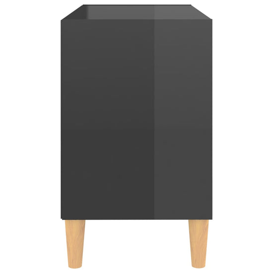 Tv-meubel met houten poten 69,5x30x50 cm hoogglans grijs MeubelReus
