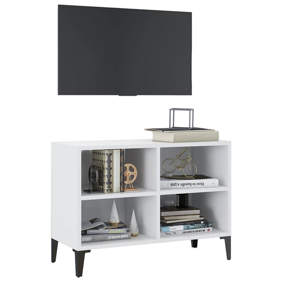 Tv-meubel met metalen poten 69,5x30x50 cm wit MeubelReus