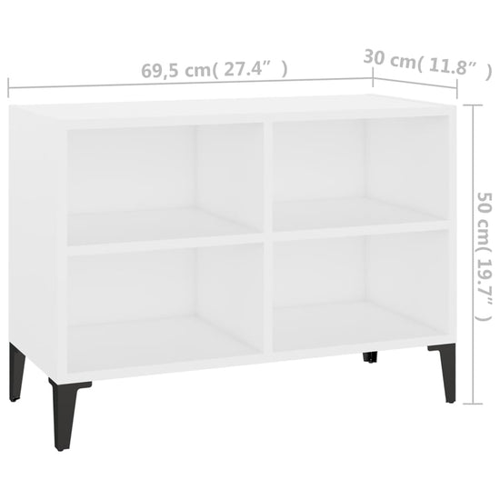 Tv-meubel met metalen poten 69,5x30x50 cm wit MeubelReus