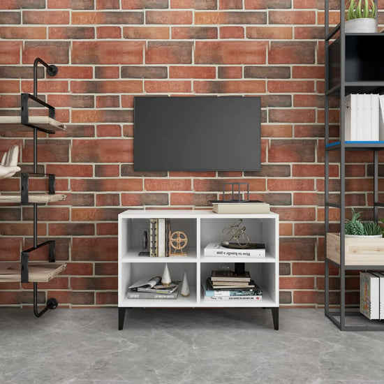 Tv-meubel met metalen poten 69,5x30x50 cm wit MeubelReus
