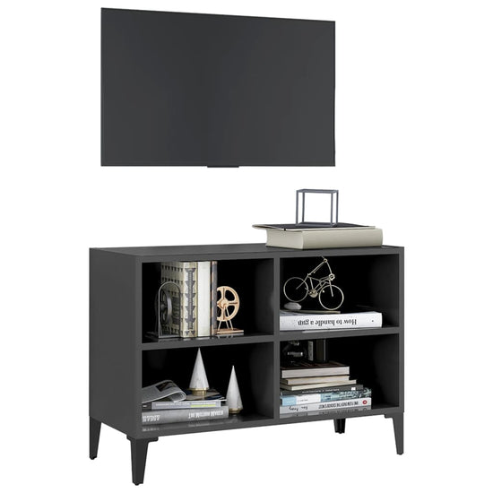 Tv-meubel met metalen poten 69,5x30x50 cm grijs MeubelReus