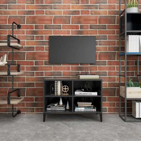 Tv-meubel met metalen poten 69,5x30x50 cm grijs MeubelReus