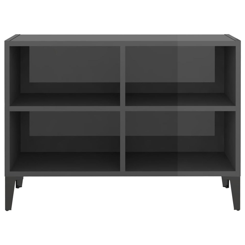 Tv-meubel met metalen poten 69,5x30x50 cm hoogglans grijs MeubelReus