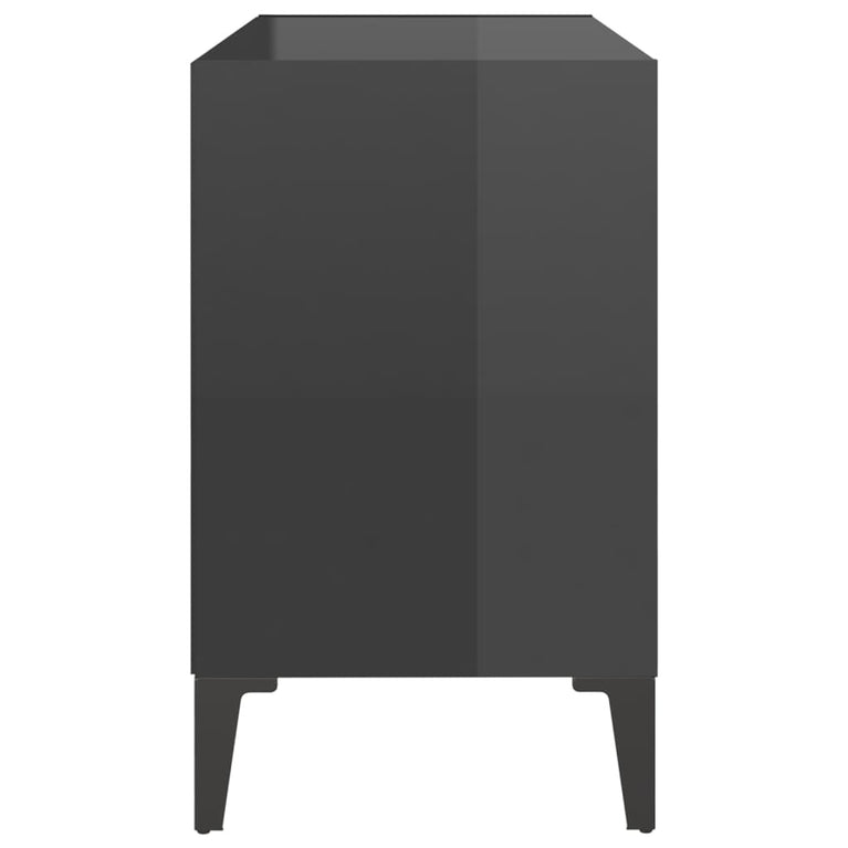 Tv-meubel met metalen poten 69,5x30x50 cm hoogglans grijs MeubelReus