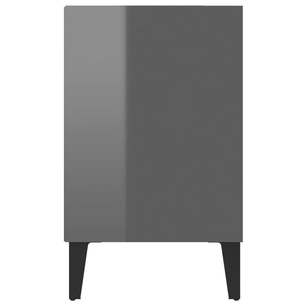 Tv-meubel met metalen poten 103,5x30x50 cm hoogglans grijs MeubelReus