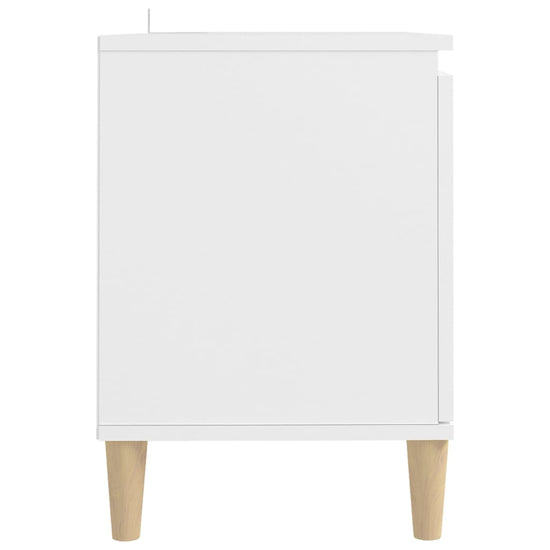 Tv-meubel met massief houten poten 103,5x35x50 cm wit MeubelReus