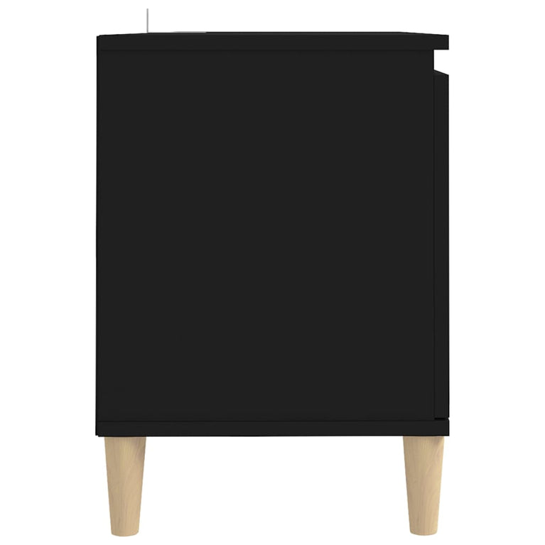 Tv-meubel met massief houten poten 103,5x35x50 cm zwart MeubelReus