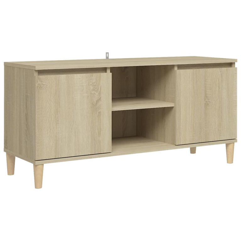 Tv-meubel met houten poten 103,5x35x50 cm sonoma eikenkleurig