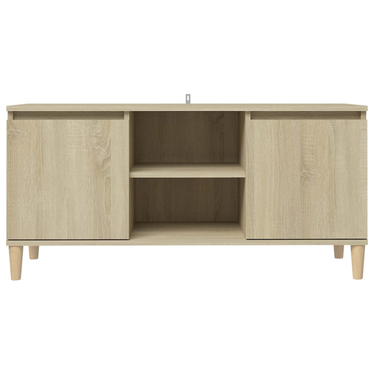 Tv-meubel met houten poten 103,5x35x50 cm sonoma eikenkleurig