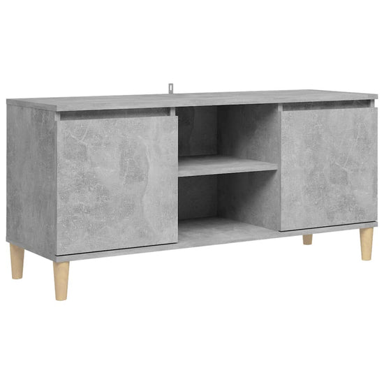 Tv-meubel met massief houten poten 103,5x35x50 cm betongrijs MeubelReus