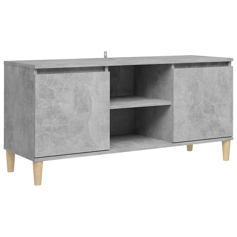 Tv-meubel met massief houten poten 103,5x35x50 cm betongrijs MeubelReus