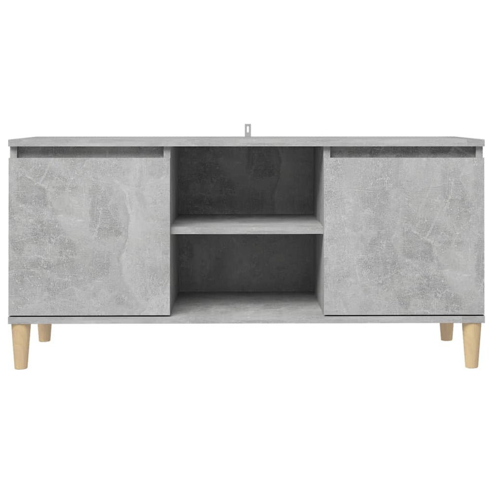 Tv-meubel met massief houten poten 103,5x35x50 cm betongrijs MeubelReus