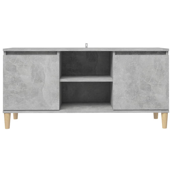 Tv-meubel met massief houten poten 103,5x35x50 cm betongrijs MeubelReus