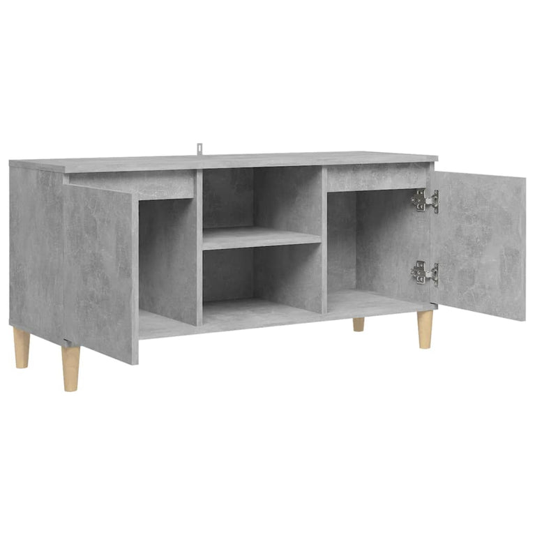Tv-meubel met massief houten poten 103,5x35x50 cm betongrijs MeubelReus
