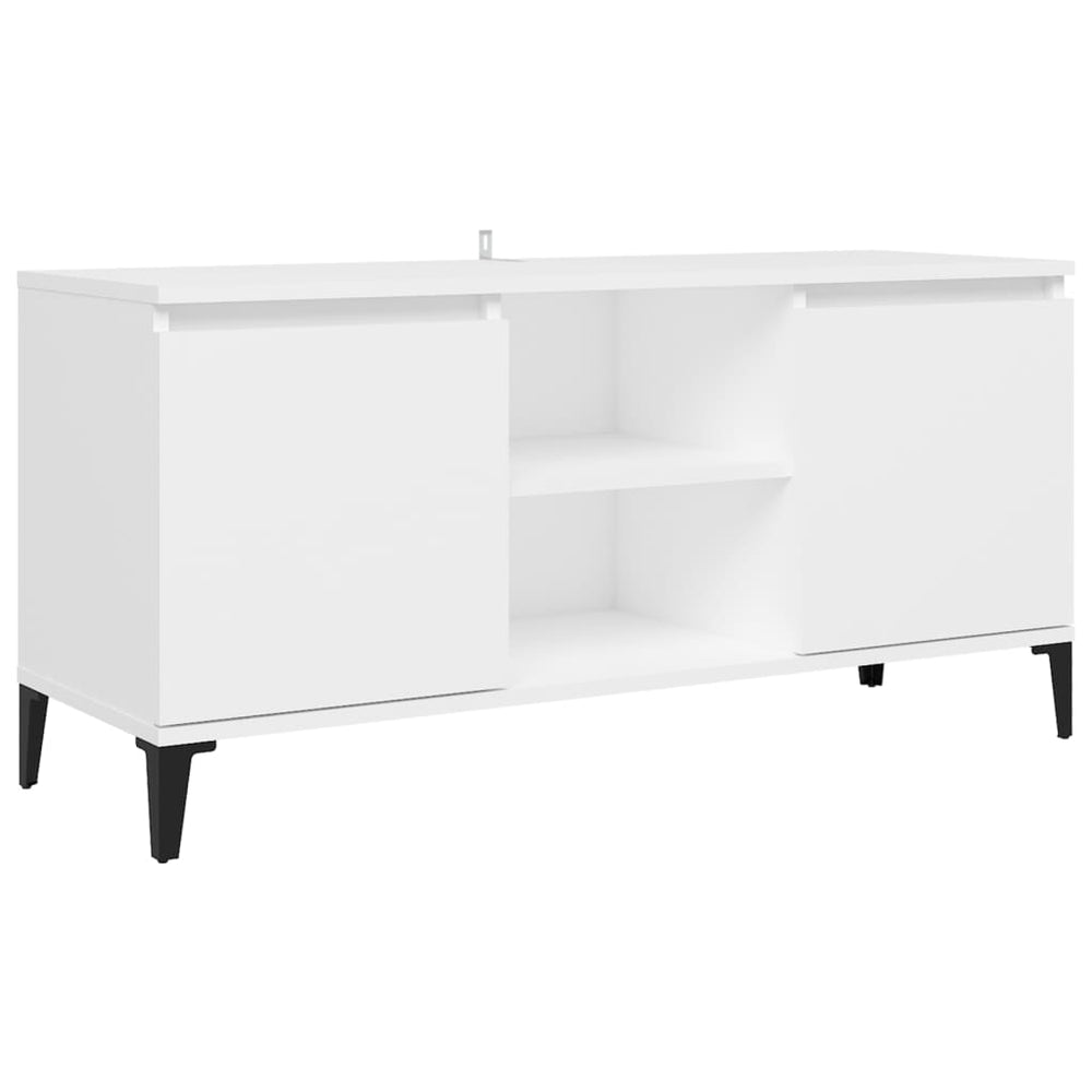 Tv-meubel met metalen poten 103,5x35x50 cm wit MeubelReus