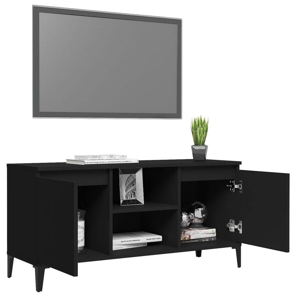 Tv-meubel met metalen poten 103,5x35x50 cm zwart MeubelReus