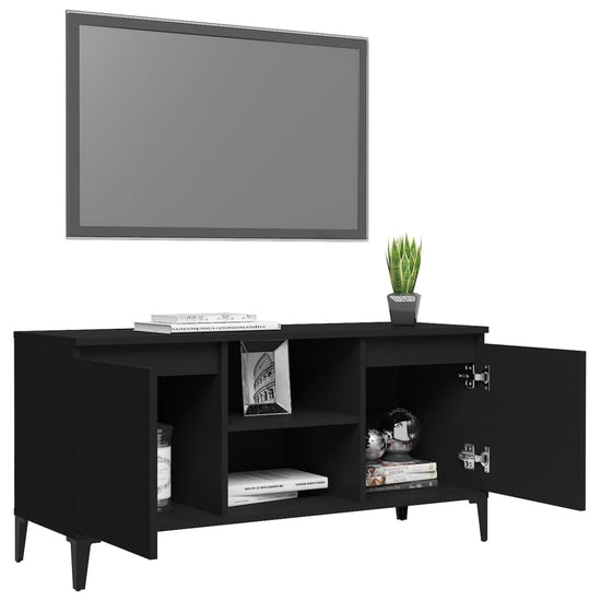 Tv-meubel met metalen poten 103,5x35x50 cm zwart MeubelReus