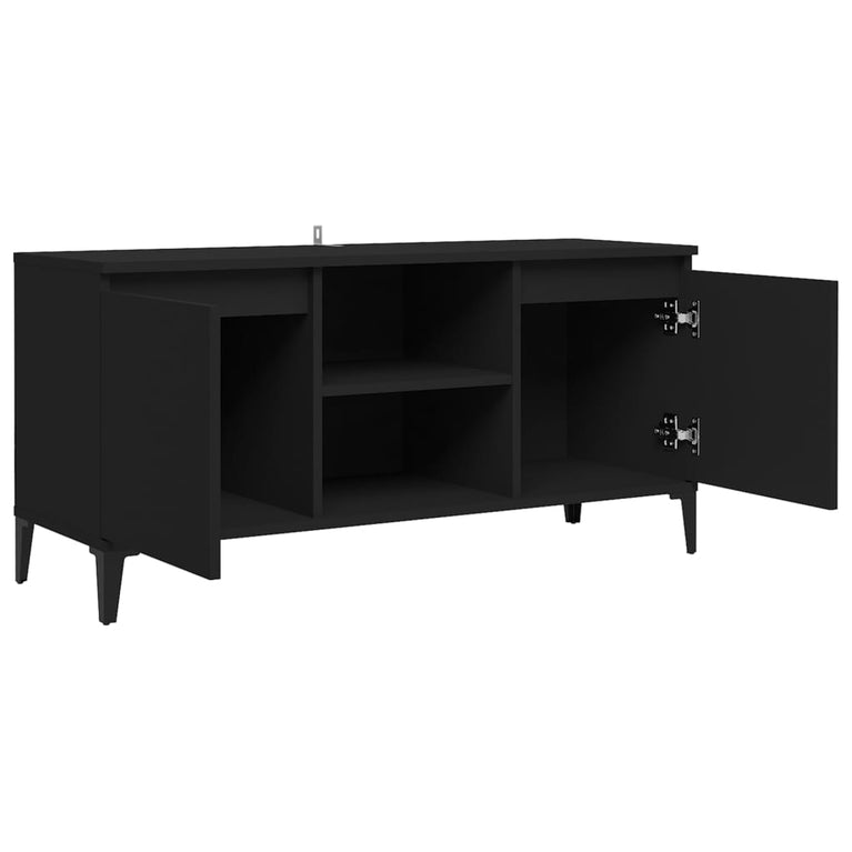 Tv-meubel met metalen poten 103,5x35x50 cm zwart MeubelReus