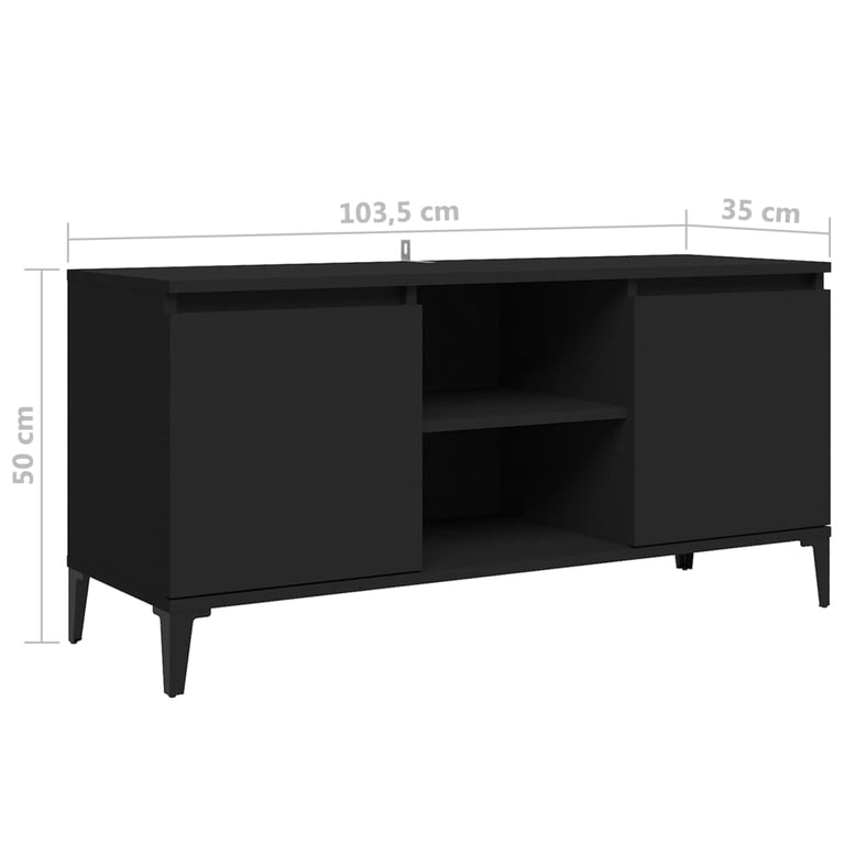 Tv-meubel met metalen poten 103,5x35x50 cm zwart MeubelReus