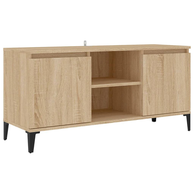 Tv-meubel met metalen poten 103,5x35x50 cm sonoma eikenkleurig MeubelReus