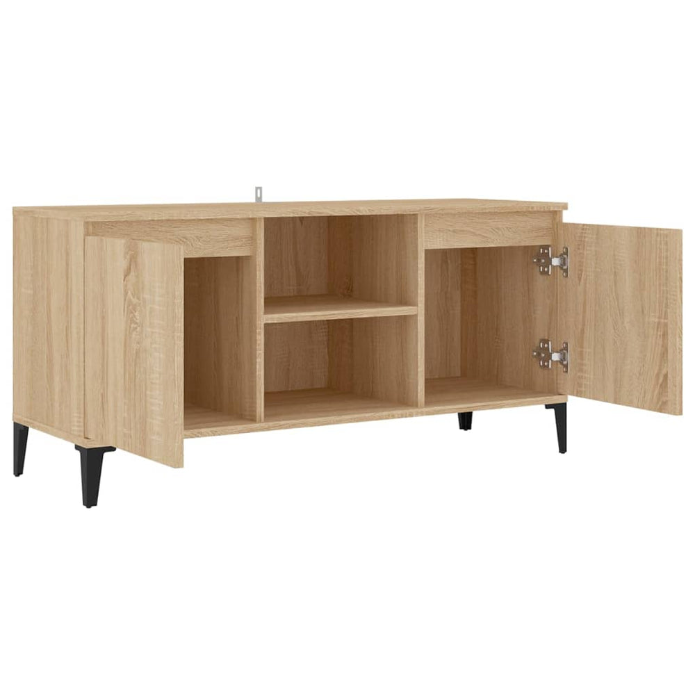 Tv-meubel met metalen poten 103,5x35x50 cm sonoma eikenkleurig MeubelReus