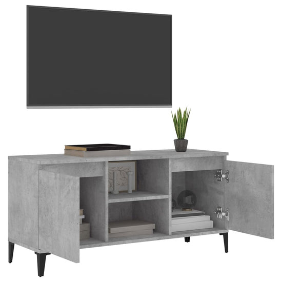 Tv-meubel met metalen poten 103,5x35x50 cm betongrijs MeubelReus