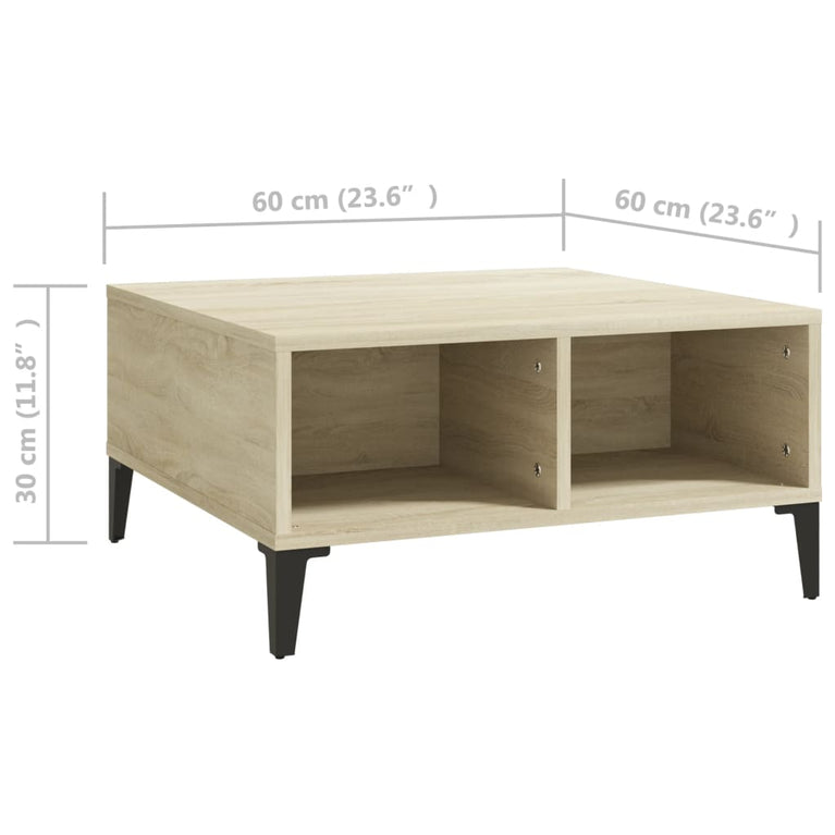 Salontafel 60x60x30 cm spaanplaat sonoma eikenkleurig MeubelReus