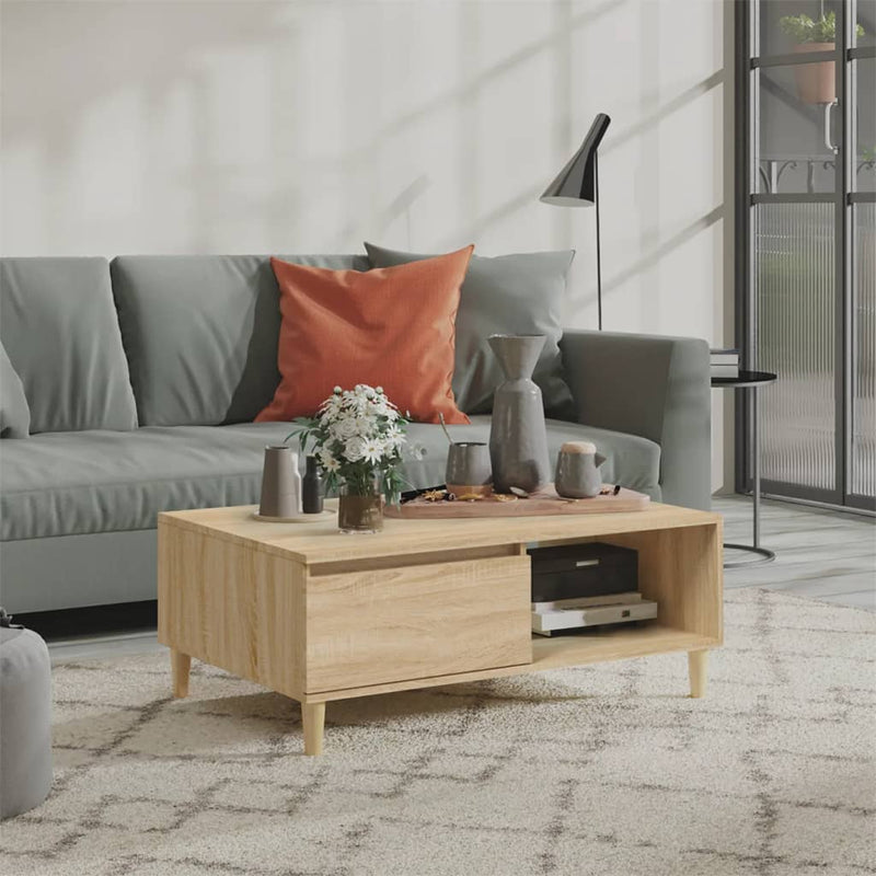 Salontafel 90x60x35 cm spaanplaat sonoma eikenkleurig MeubelReus