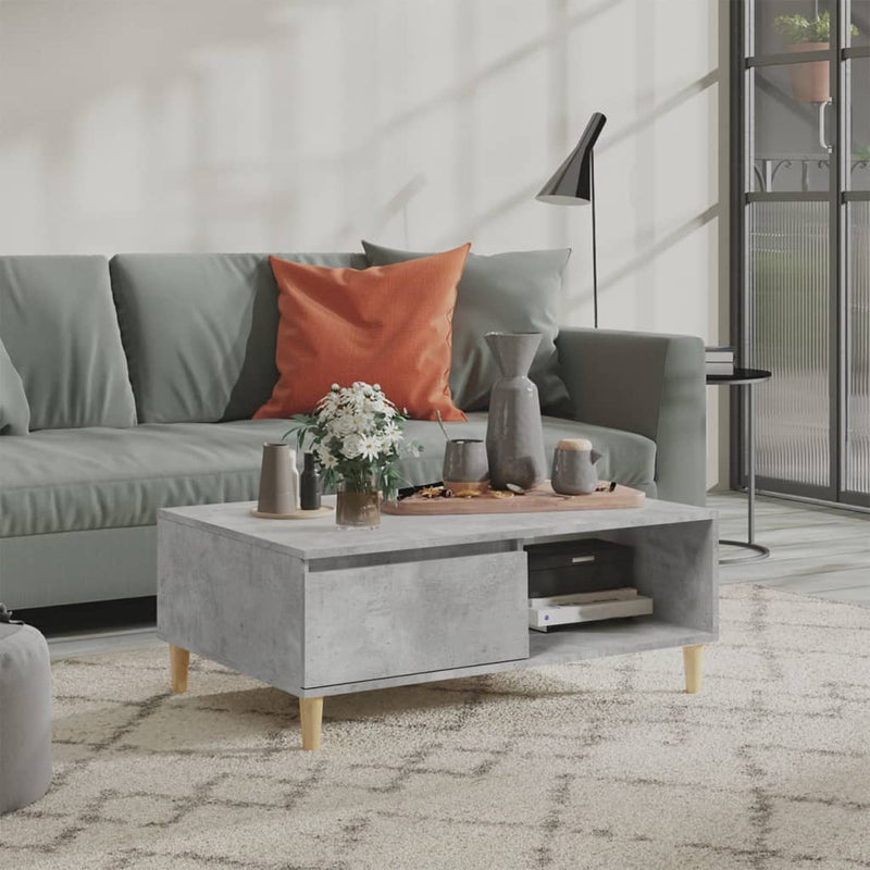 Salontafel 90x60x35 cm spaanplaat betongrijs MeubelReus
