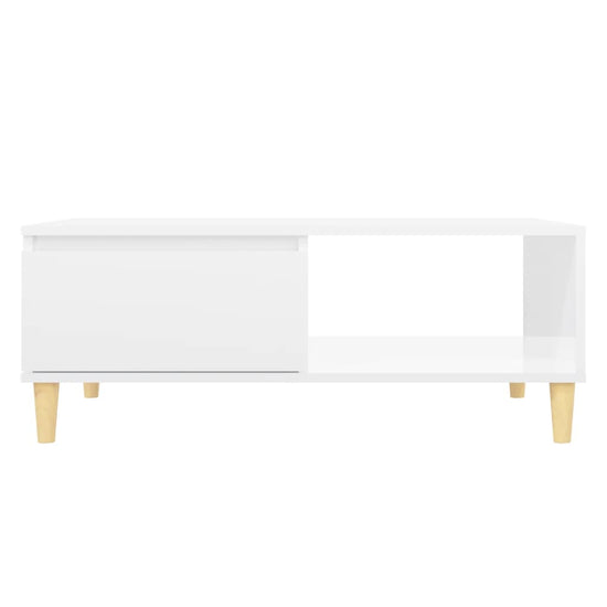 Salontafel 90x60x35 cm spaanplaat hoogglans wit MeubelReus
