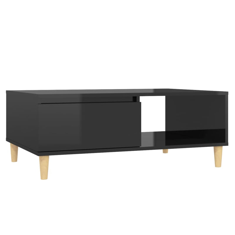 Salontafel 90x60x35 cm spaanplaat hoogglans zwart MeubelReus