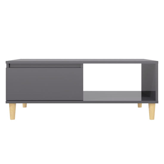 Salontafel 90x60x35 cm spaanplaat hoogglans grijs MeubelReus