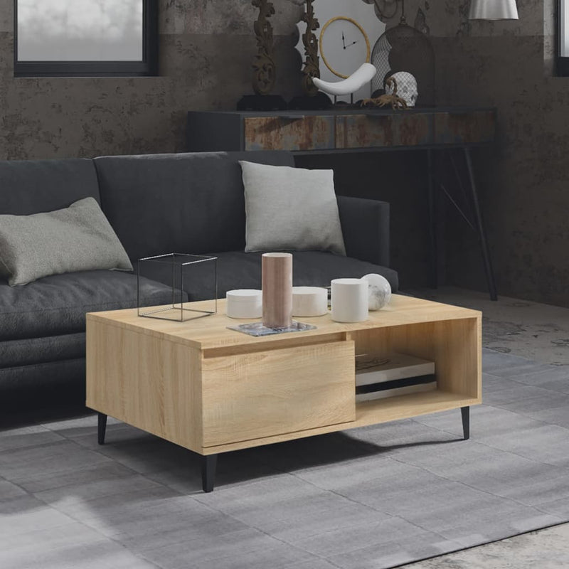 Salontafel 90x60x35 cm spaanplaat sonoma eikenkleurig MeubelReus
