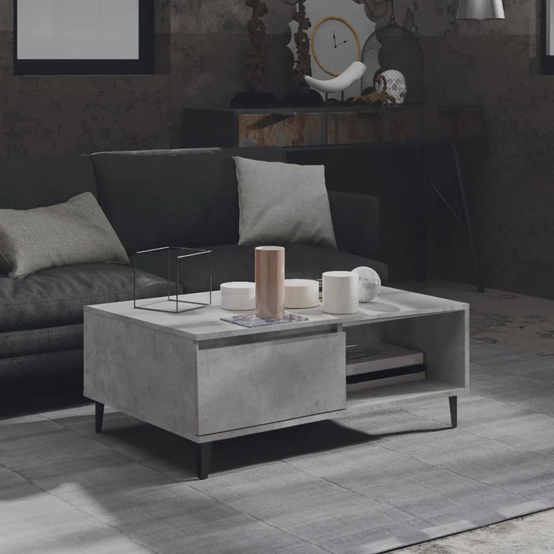 Salontafel 90x60x35 cm spaanplaat betongrijs MeubelReus