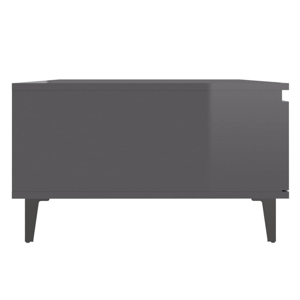 Salontafel 90x60x35 cm spaanplaat hoogglans grijs MeubelReus