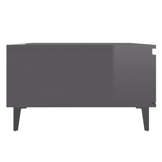 Salontafel 90x60x35 cm spaanplaat hoogglans grijs MeubelReus