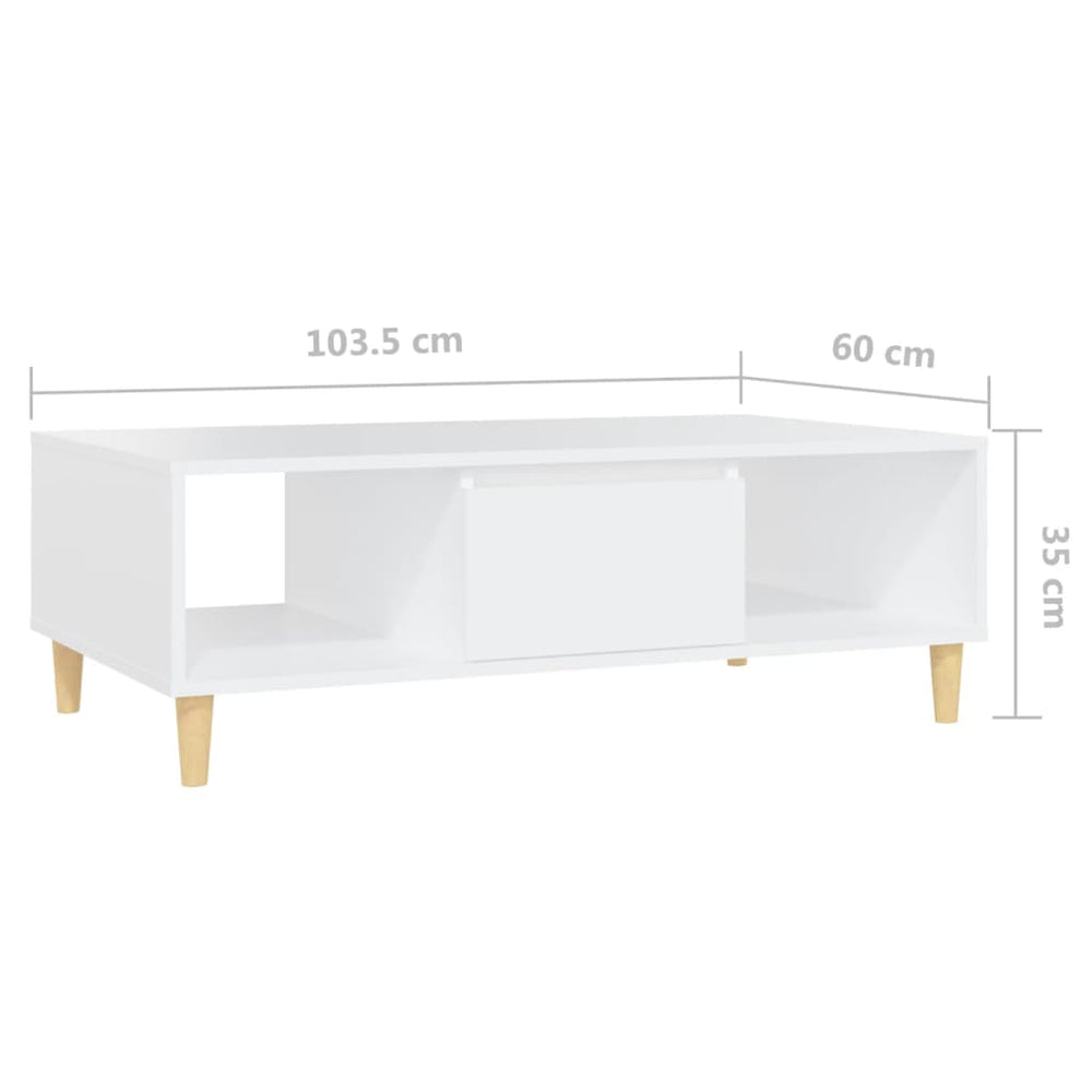 Salontafel 103,5x60x35 cm spaanplaat wit MeubelReus