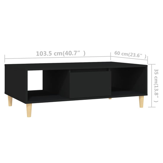 Salontafel 103,5x60x35 cm spaanplaat zwart MeubelReus