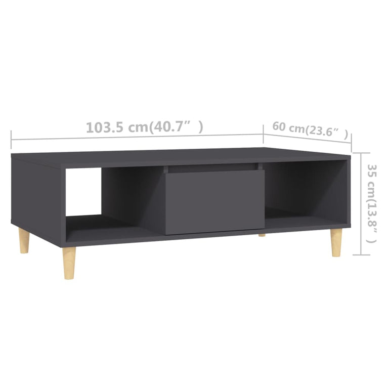 Salontafel 103,5x60x35 cm spaanplaat grijs MeubelReus