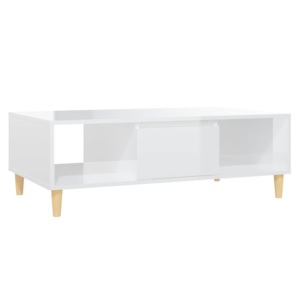 Salontafel 103,5x60x35 cm spaanplaat hoogglans wit MeubelReus