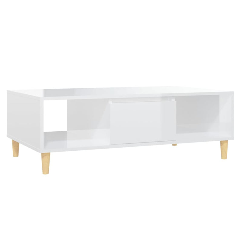Salontafel 103,5x60x35 cm spaanplaat hoogglans wit MeubelReus
